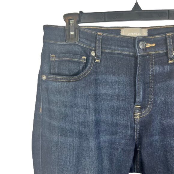 Everlane Womens Mid Rise Skinny Jeans Size 28 Regular Dark Wash Stretch Denim - Picture 4 of 10